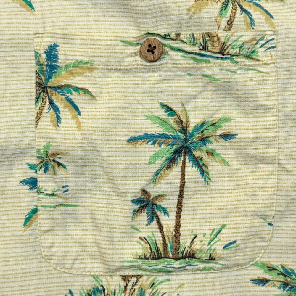 Joe Marlin Shirt Men's 3XLT Beige Palm Tree Print Short Sleeve Button Up - Picture 9 of 14